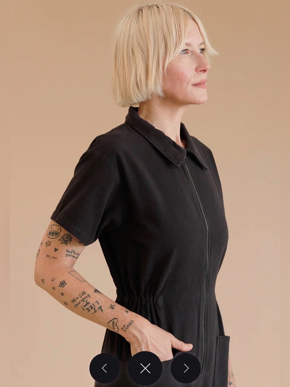 Noble Black Short-Sleeve Zip-Front Utlility Suit - Picture 6 of 10
